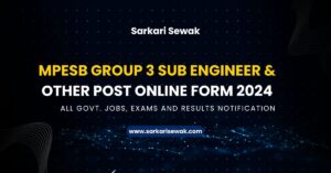 MPESB Group 3 Sub Engineer & Other Post Online Form 2024